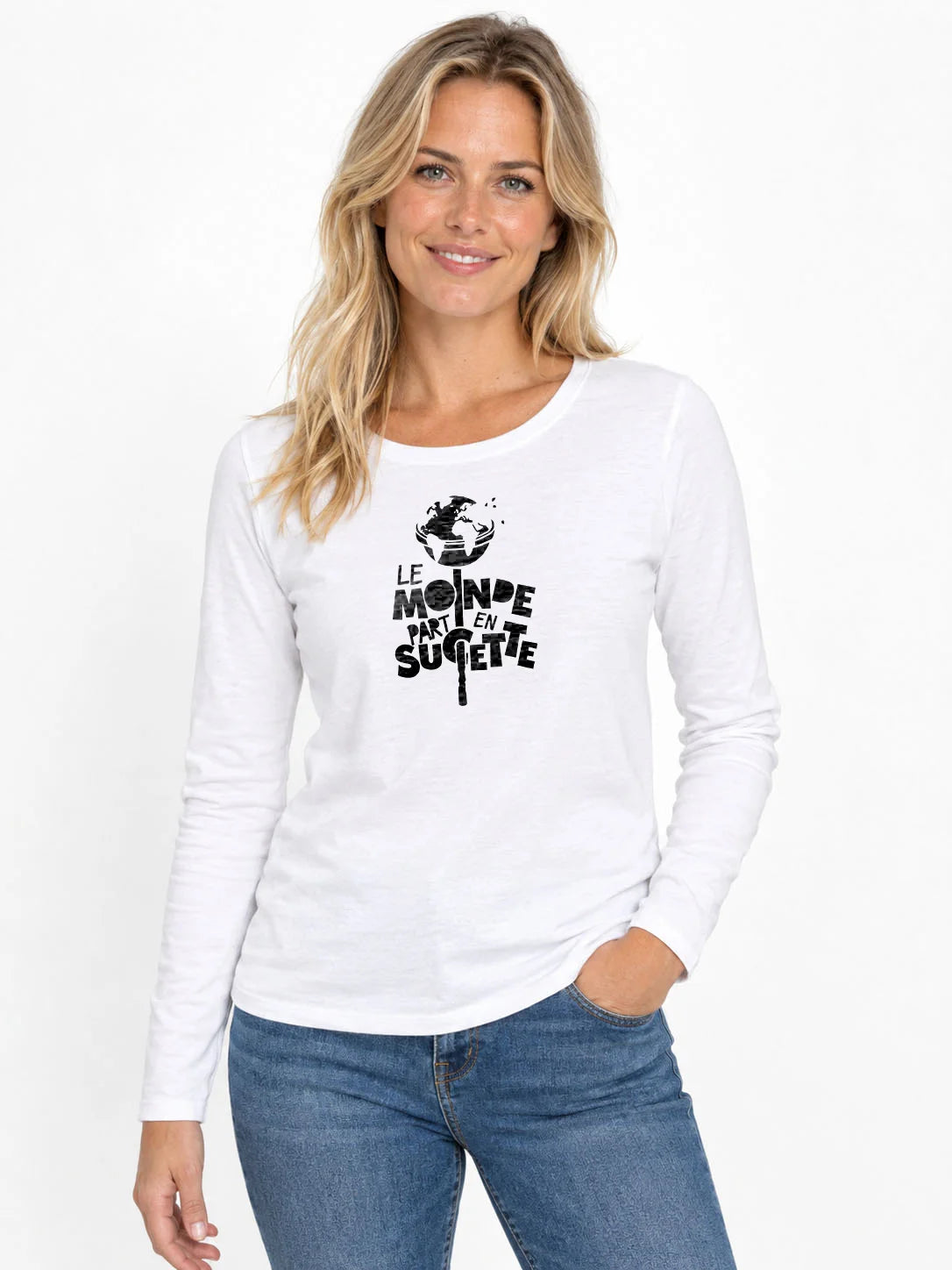 Damen-T-Shirt LSL Le Monde part en Sucette