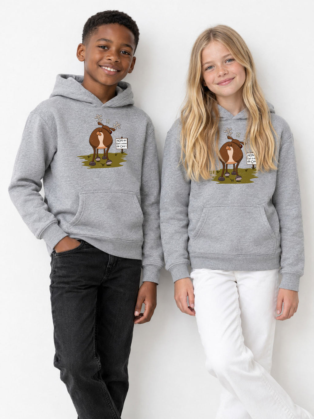 Kinder-Kapuzenpullover Gaz mit Hirsch-Effekt