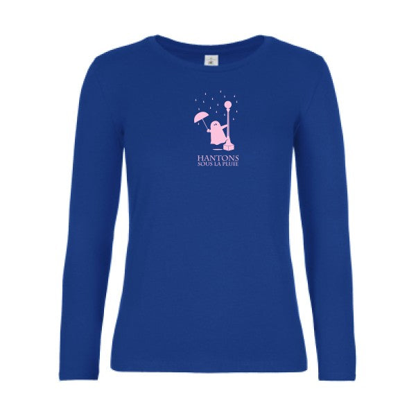 t-shirt lsl femme Hantons-sous-la-pluie Royal Blue flex Rose