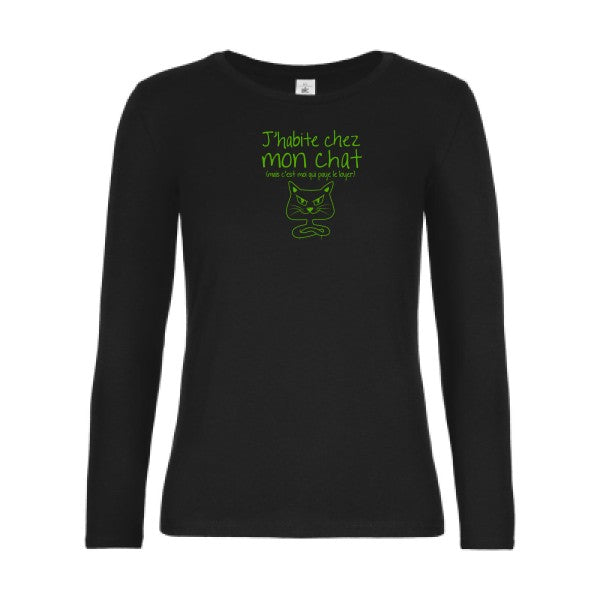 LSL Damen-T-Shirt „Ich wohne bei meiner Katze“