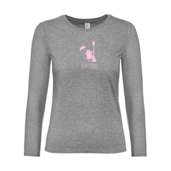 t-shirt lsl femme Hantons-sous-la-pluie Sport Grey flex Rose