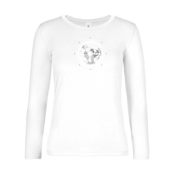 t-shirt lsl femme Mechanism-B&C-E190-LSL-women--T-shirt-femme-manches-longues White flex 