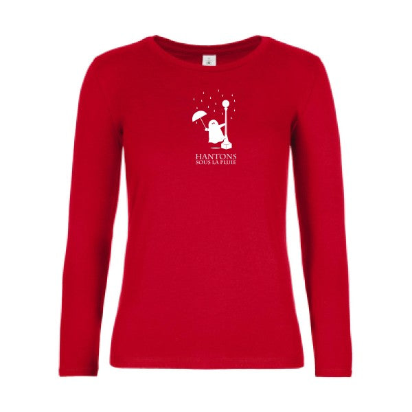 t-shirt lsl femme Hantons-sous-la-pluie Red flex blanc