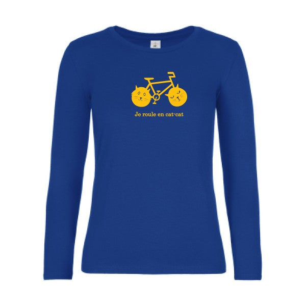 Damen-T-Shirt LSL cat-cat bike