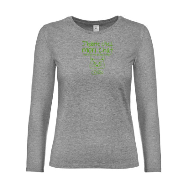LSL Damen-T-Shirt „Ich wohne bei meiner Katze“