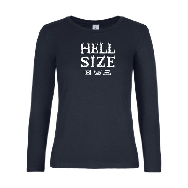 t-shirt lsl femme HELL-SIZE- Navy flex blanc