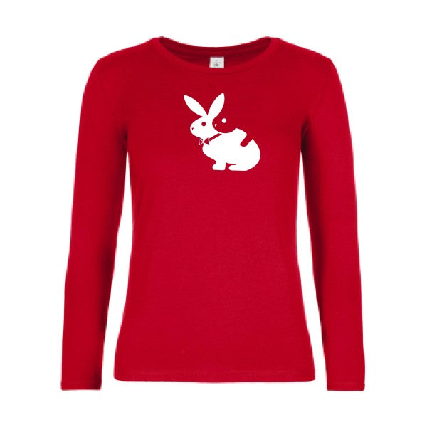 t-shirt lsl femme hot- Red flex blanc