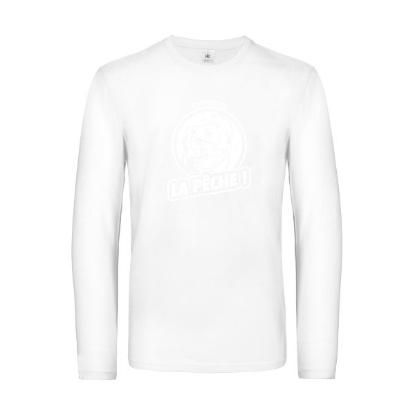 toujours la peche  - t shirt- manches- longues- original- humour- White impression Face