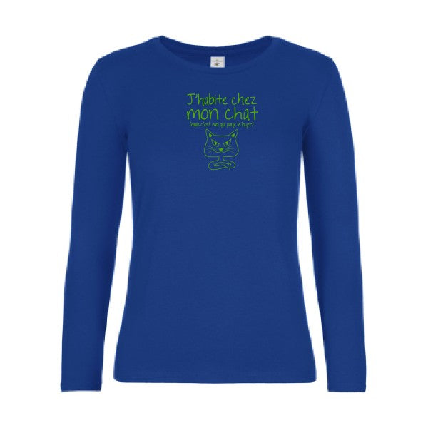 LSL Damen-T-Shirt „Ich wohne bei meiner Katze“
