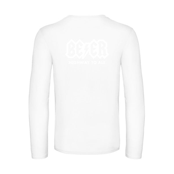 highway to ale - t shirt- manches- longues- original- humour- White impression Dos