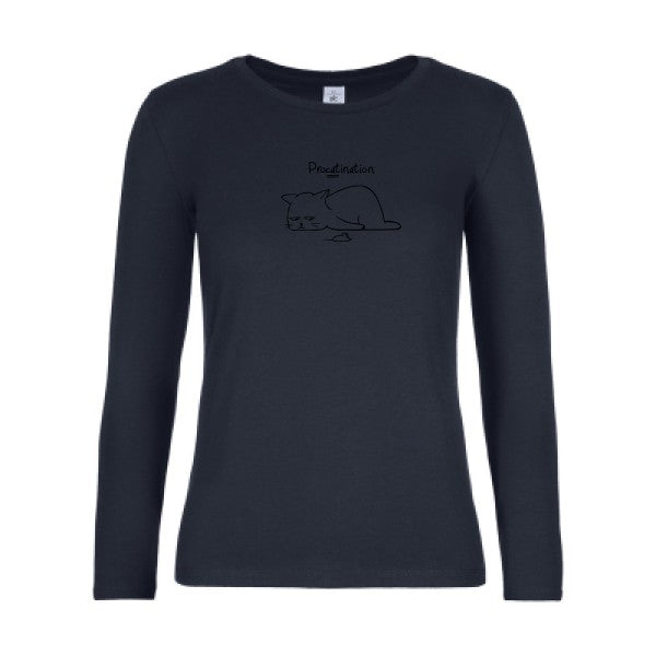 t-shirt lsl femme Procatination Navy flex Noir