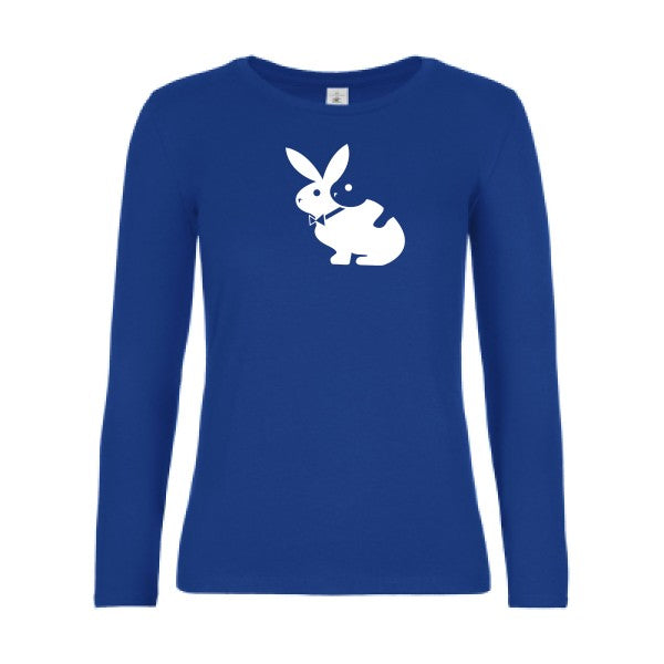 t-shirt lsl femme hot- Royal Blue flex blanc