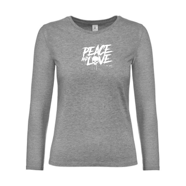 t-shirt lsl femme Peace-or-no-peace Sport Grey flex blanc