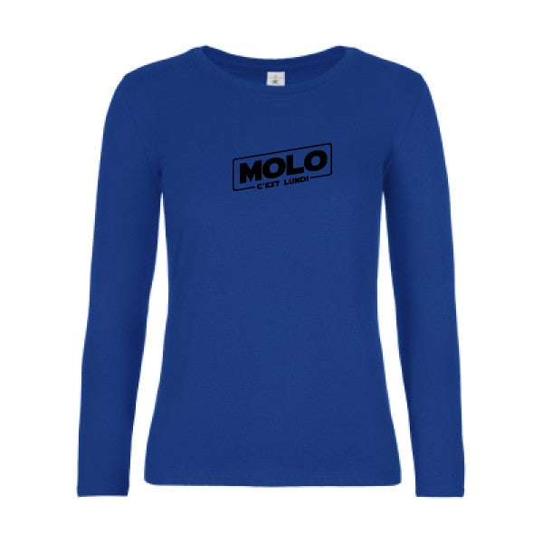 t-shirt lsl femme Molo-c-est-lundi Royal Blue flex Noir