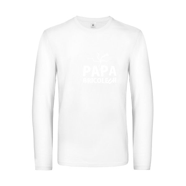 papa bricoleur - t shirt- manches- longues- original- humour- White impression Face