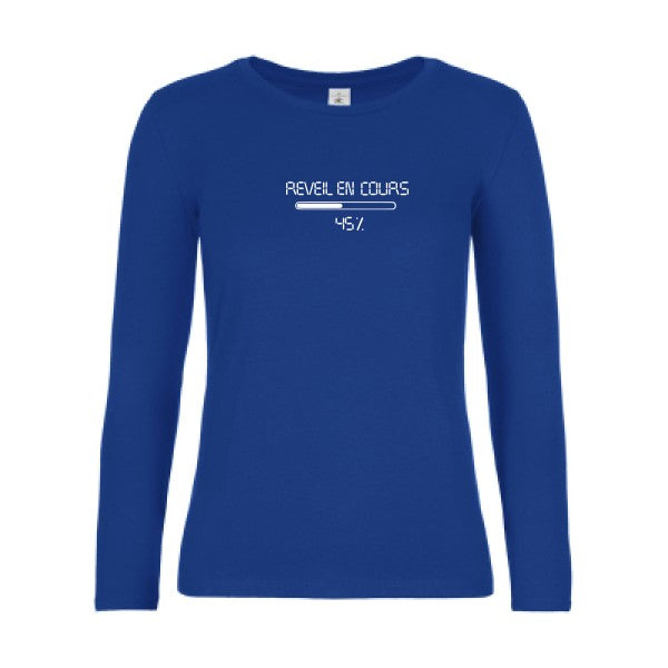 t-shirt lsl femme reveil-en-cours...-loading... Royal Blue flex blanc