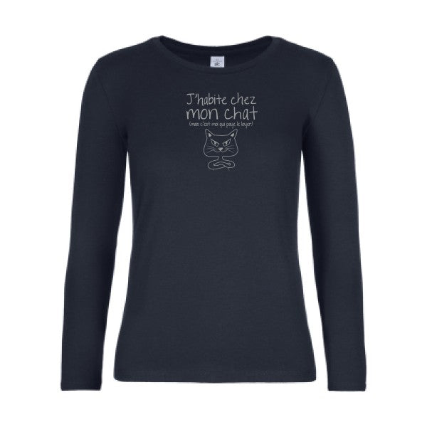 LSL Damen-T-Shirt „Ich wohne bei meiner Katze“