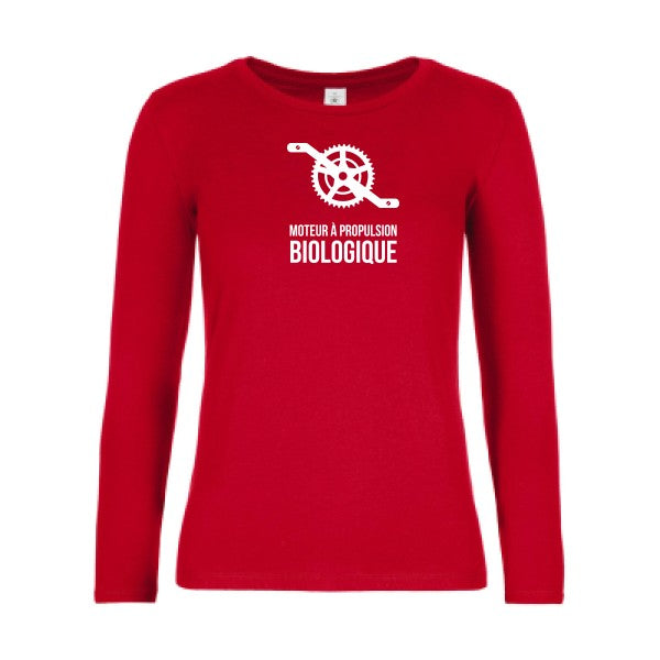 t-shirt lsl femme Cyclisme-&-ecologie Red flex blanc