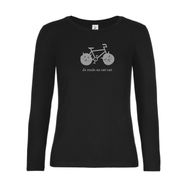 Damen-T-Shirt LSL cat-cat bike