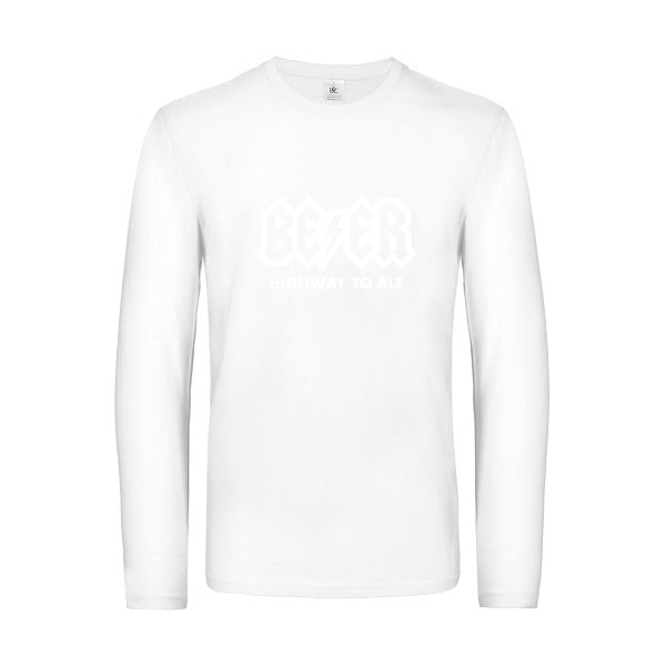 highway to ale - t shirt- manches- longues- original- humour- White impression Face