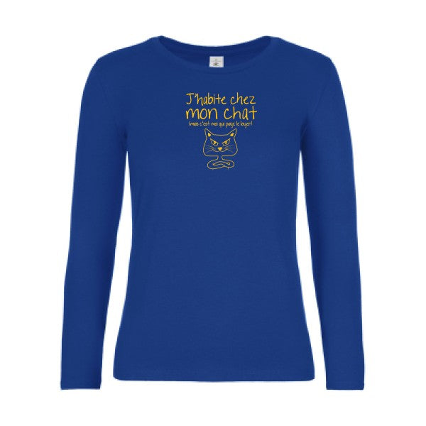 LSL Damen-T-Shirt „Ich wohne bei meiner Katze“