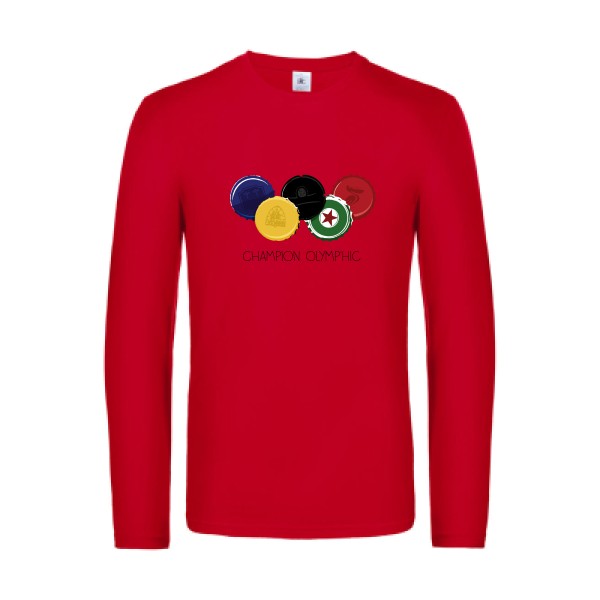 champion-olymp-hic-t-shirt-manches-longues-original-humour -Red