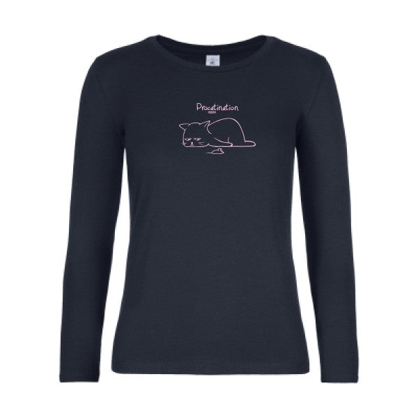 t-shirt lsl femme Procatination Navy flex Rose