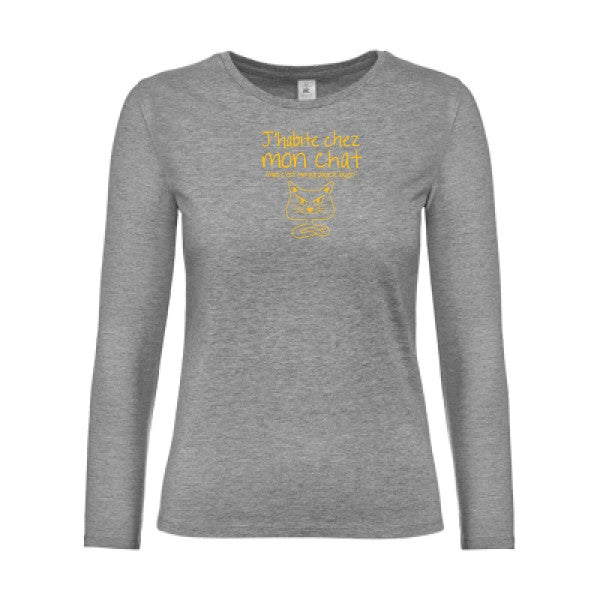 LSL Damen-T-Shirt „Ich wohne bei meiner Katze“