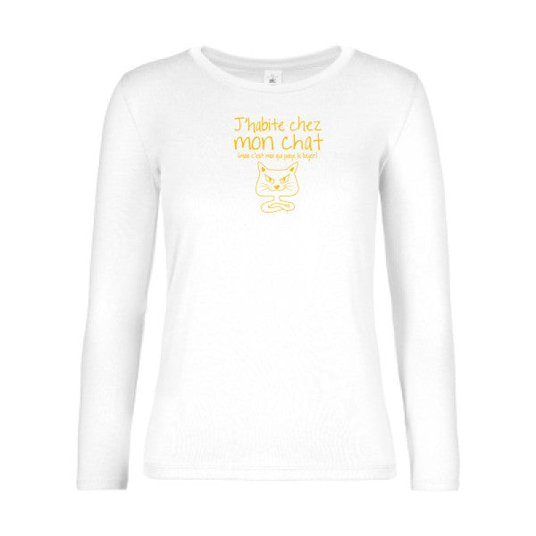 LSL Damen-T-Shirt „Ich wohne bei meiner Katze“