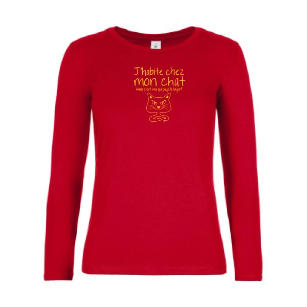LSL Damen-T-Shirt „Ich wohne bei meiner Katze“