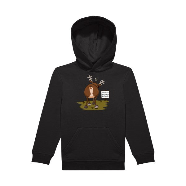 sweat capuche enfant Black Gaz-a-effet-de-cerf