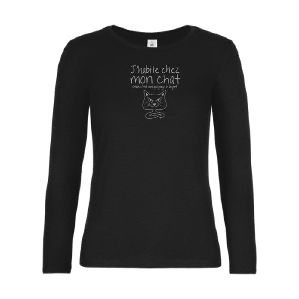 LSL Damen-T-Shirt „Ich wohne bei meiner Katze“