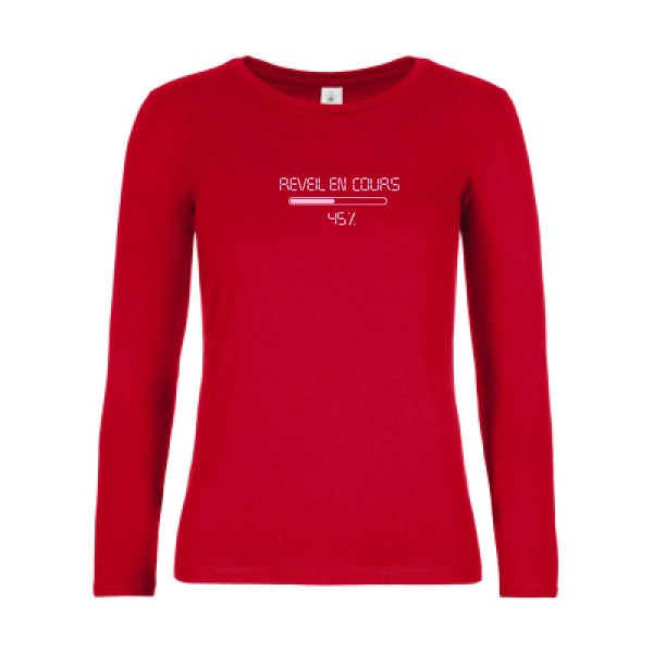 t-shirt lsl femme reveil-en-cours...-loading... Red flex Rose