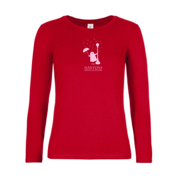 t-shirt lsl femme Hantons-sous-la-pluie Red flex Rose