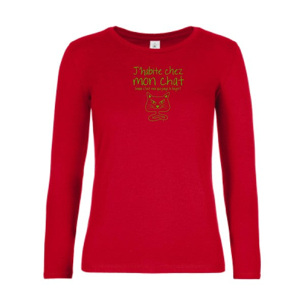 LSL Damen-T-Shirt „Ich wohne bei meiner Katze“