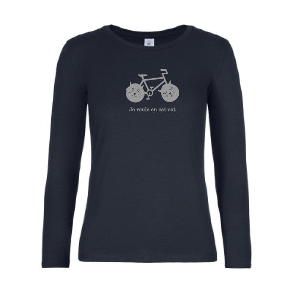 Damen-T-Shirt LSL cat-cat bike