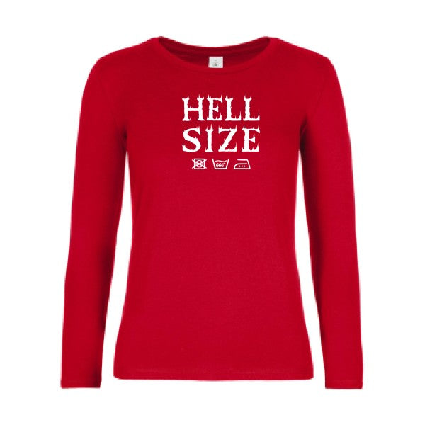 t-shirt lsl femme HELL-SIZE- Red flex blanc