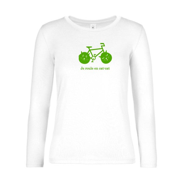 Damen-T-Shirt LSL cat-cat bike