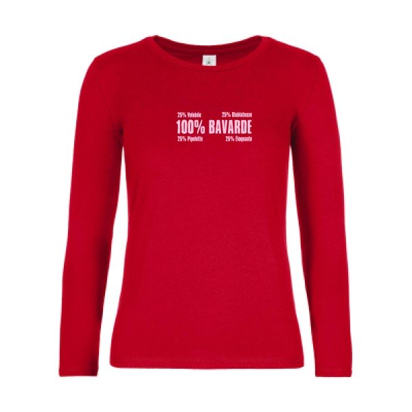 t-shirt lsl femme t-shirt-Bavarde Red flex Rose