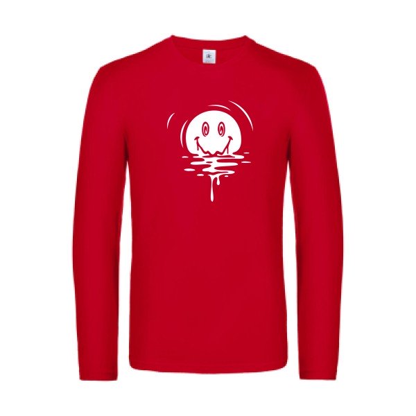 sun smile - t shirt- manches- longues- original- humour- Red impression Face