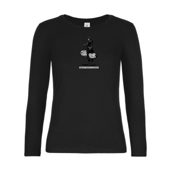 t-shirt lsl femme Partir-en-cacahuete-B&C-E190-LSL-women--T-shirt-femme-manches-longues Black flex 