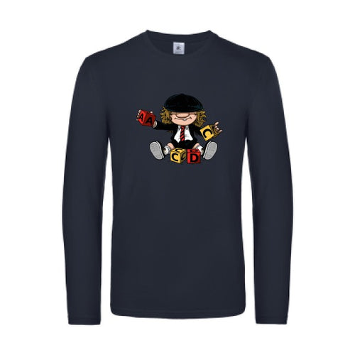 acdc-t-shirt-manches-longues-original-humour -Navy