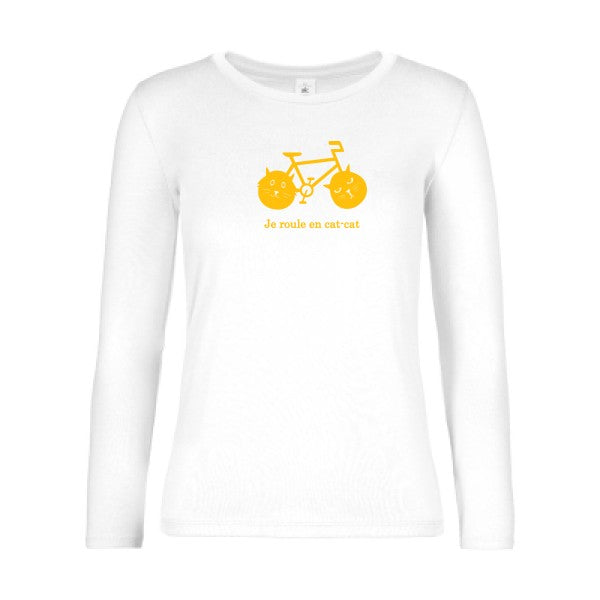 Damen-T-Shirt LSL cat-cat bike