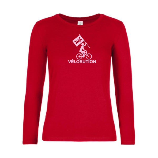t-shirt lsl femme Velorution Red flex Rose