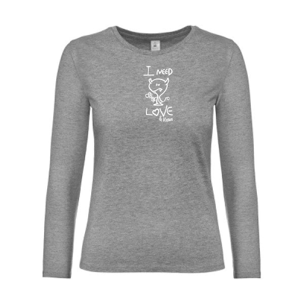 t-shirt lsl femme LOVER Sport Grey flex blanc
