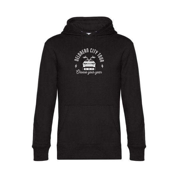Delorean-city-tour sweat shirt original Black flex Blanc impression Face