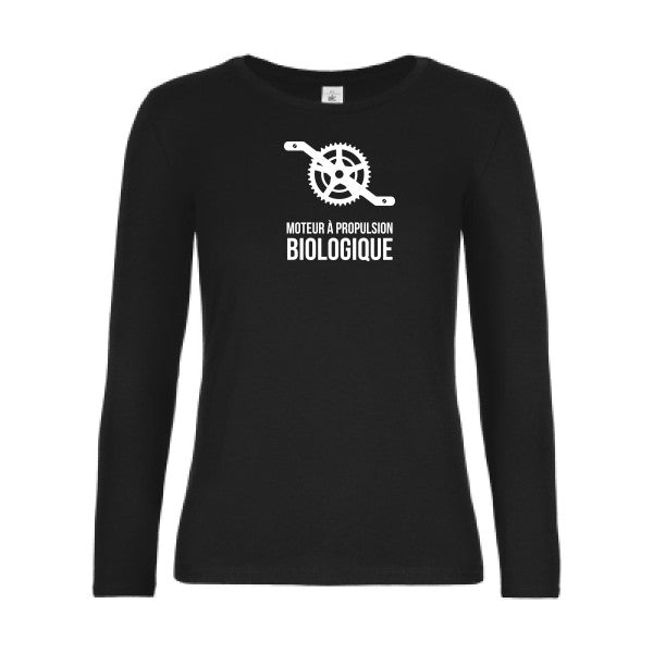 t-shirt lsl femme Cyclisme-&-ecologie Black flex blanc