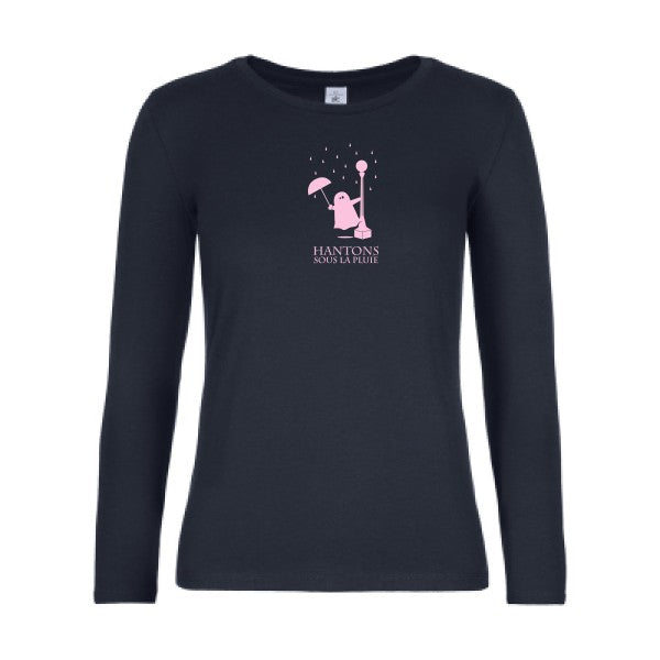 t-shirt lsl femme Hantons-sous-la-pluie Navy flex Rose