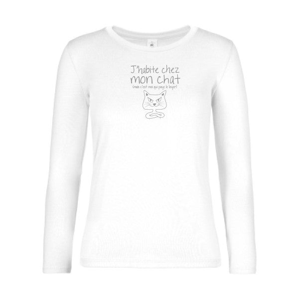 LSL Damen-T-Shirt „Ich wohne bei meiner Katze“