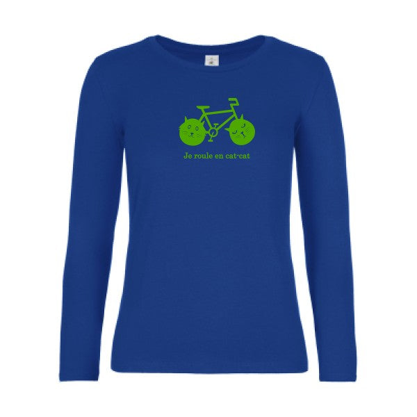 Damen-T-Shirt LSL cat-cat bike